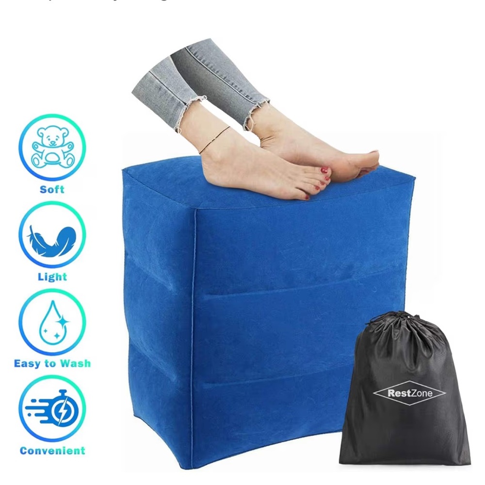Rest Zone Air Travel Inflatable Pillow for Leg Rest with a pump